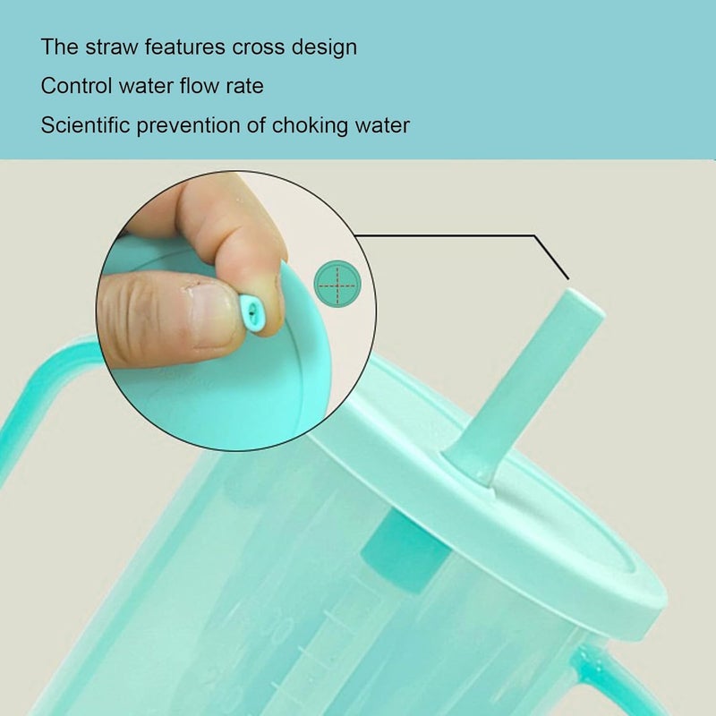 Qancesd Adult Sippy Cups for Elderly 12oz Sippy Cup with 2 Handles No Spill Cups for Adults Straw Cups Dysphagia Cups for Disabled Patients - Image 3